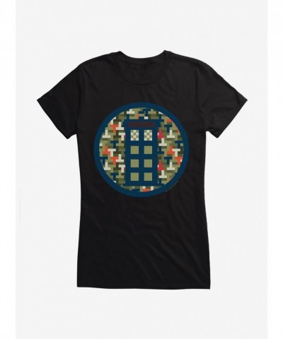 Doctor Who TARDIS Camouflage Pixel Tee for Girls