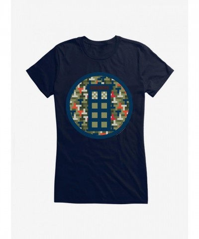 Doctor Who TARDIS Camouflage Pixel Tee for Girls