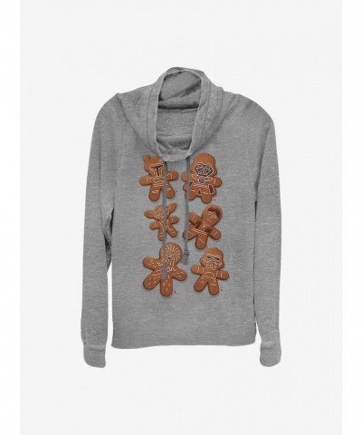 Star Wars Gingerbread Wars Lightweight Grey Cowl Neck Top for Girls