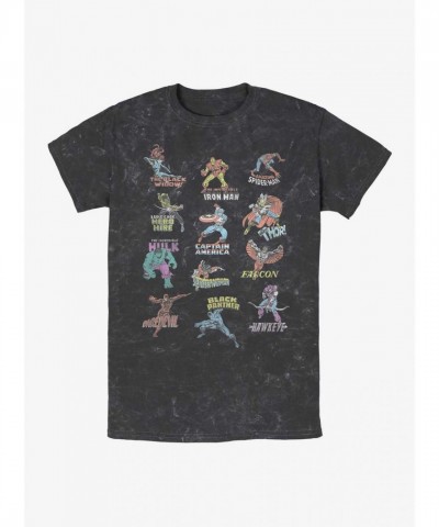 Marvel Avengers Heroes Mineral Wash T-Shirt - Multi Sizes for Men