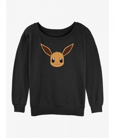 Pokemon Eevee Face Slouchy Sweatshirt for Girls - Black