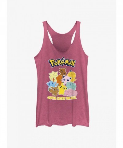 Pokemon Girls Comfortable Pink Tank Top - Junior Sizes