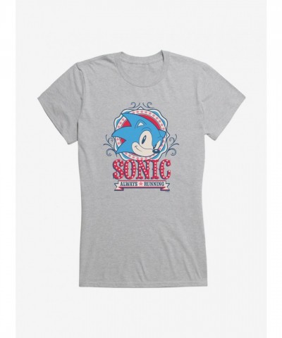 Sonic The Hedgehog Girls T-Shirt - Lightweight Cotton Always Running Tee