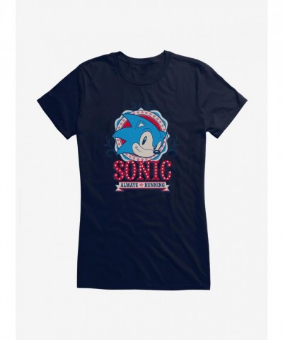 Sonic The Hedgehog Girls T-Shirt - Lightweight Cotton Always Running Tee