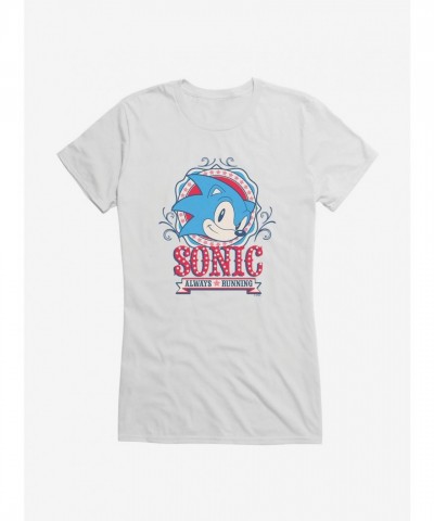Sonic The Hedgehog Girls T-Shirt - Lightweight Cotton Always Running Tee