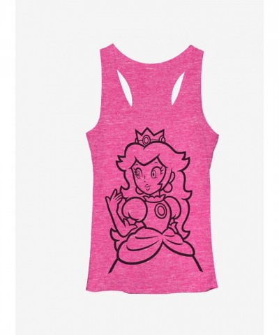 Princess Peach Pink Racerback Tank Top for Girls