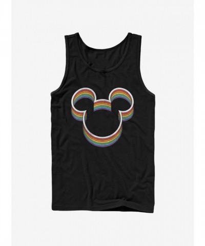 Disney Men's Rainbow Ears Tank Top - Black