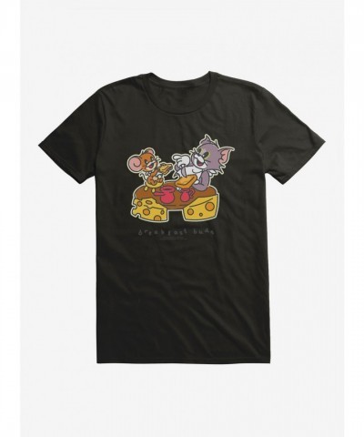 Tom and Jerry Cartoon Character Breakfast Buds Men's T-Shirt