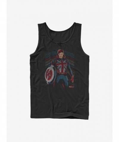 Marvel Captain Carter Tank - The Hydra Stomper, Black Cotton for Men