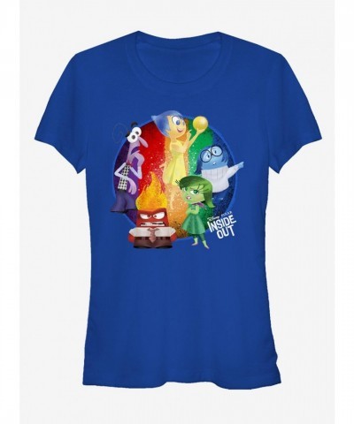 Disney Pixar Inside Out Girls T-Shirt with Riley's Emotions Circle - Grey
