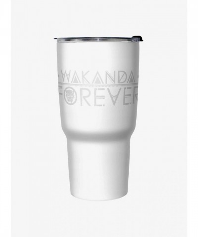 Marvel's Black Panther Wakanda Forever White Travel Mug