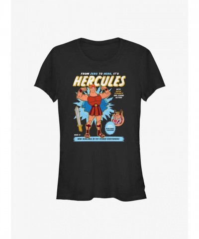 Disney Hercules Toy Figure T-Shirt for Girls - Black