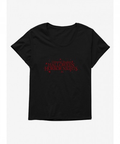 Halloween Horror Nights Logo Plus Size Tee for Women - Black