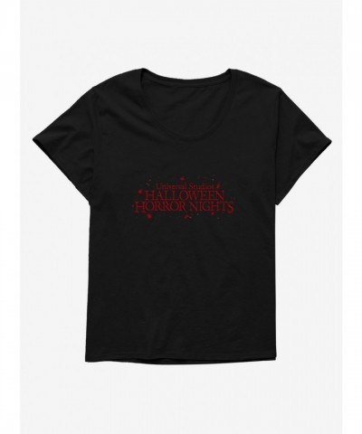 Halloween Horror Nights Logo Plus Size Tee for Women - Black
