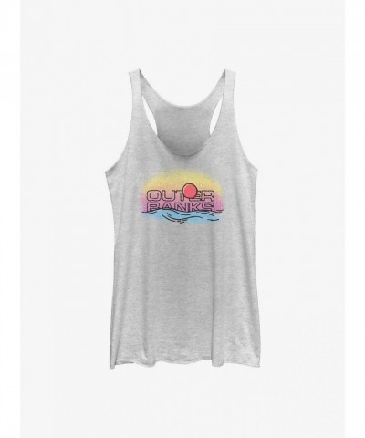 Outer Banks Sunset Girls White Tank Top