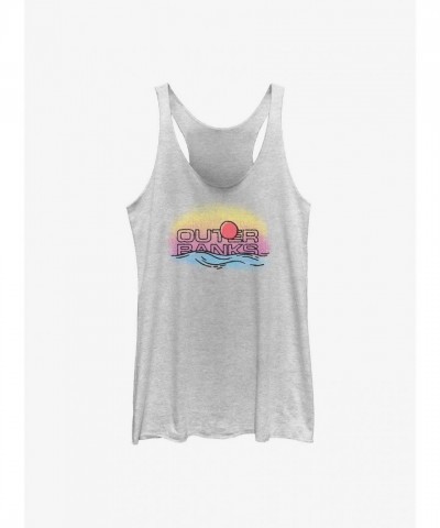 Outer Banks Sunset Girls White Tank Top