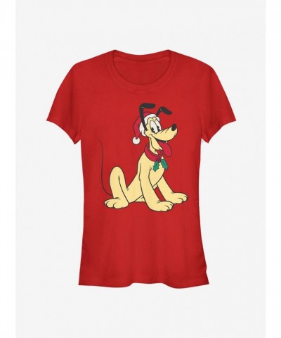 Disney Classic Holiday Hat T-Shirt for Girls - Red