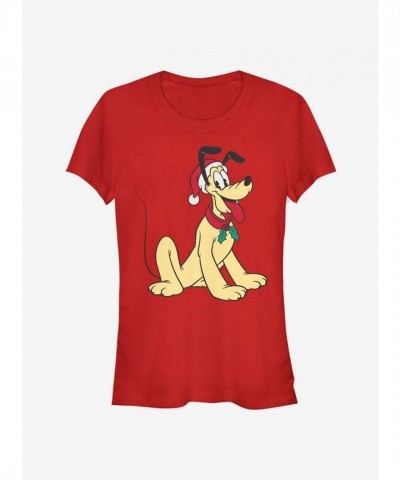 Disney Classic Holiday Hat T-Shirt for Girls - Red
