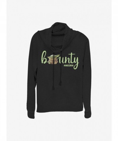 The Mandalorian The Child Cowl Neck Sweatshirt for Girls - Lightweight Black