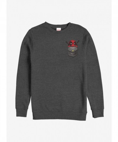 Marvel Deadpool Chibi Faux Pocket Sweatshirt - Unisex Black