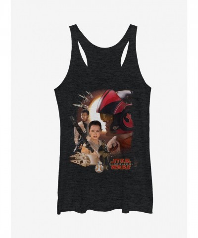 Star Wars Episode VII Characters Cute Black Tank Top for Girls