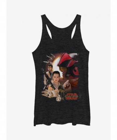 Star Wars Episode VII Characters Cute Black Tank Top for Girls