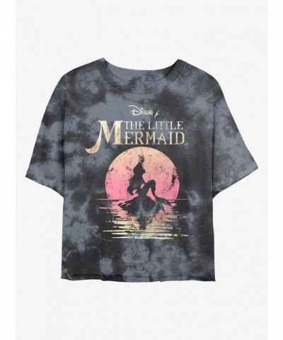 Disney Little Mermaid Moon Gaze Crop T-Shirt for Girls - Multi Colors