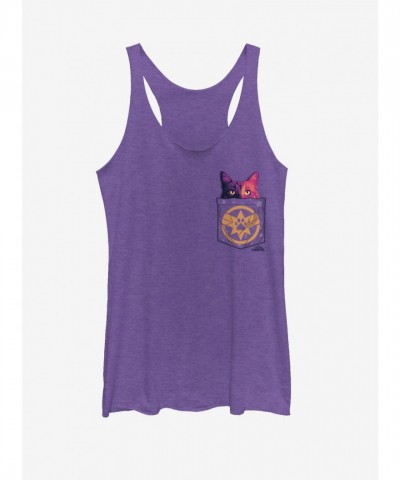 Marvel Girls Captain Marvel Purple Tank Top
