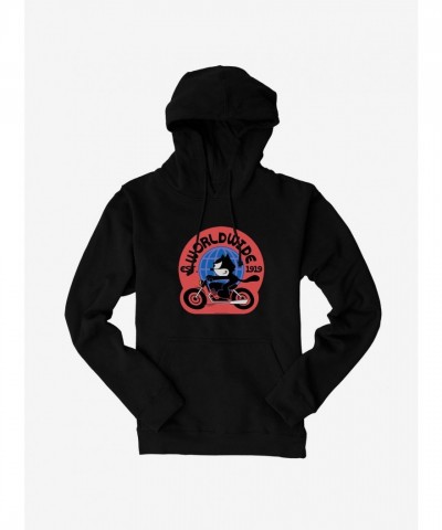 Felix The Cat Worldwide Motorcycle Hoodie - Men's Unisex Heavyweight Fleece