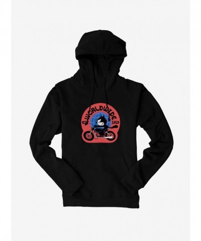 Felix The Cat Worldwide Motorcycle Hoodie - Men's Unisex Heavyweight Fleece