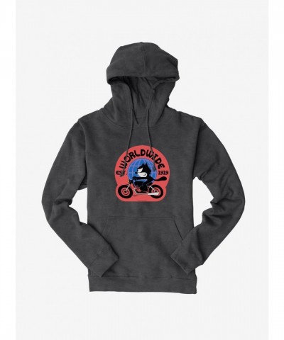 Felix The Cat Worldwide Motorcycle Hoodie - Men's Unisex Heavyweight Fleece