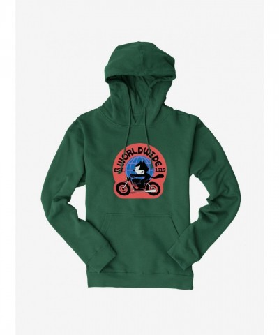 Felix The Cat Worldwide Motorcycle Hoodie - Men's Unisex Heavyweight Fleece