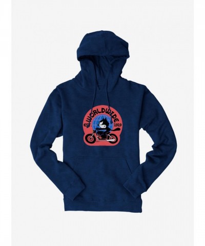 Felix The Cat Worldwide Motorcycle Hoodie - Men's Unisex Heavyweight Fleece