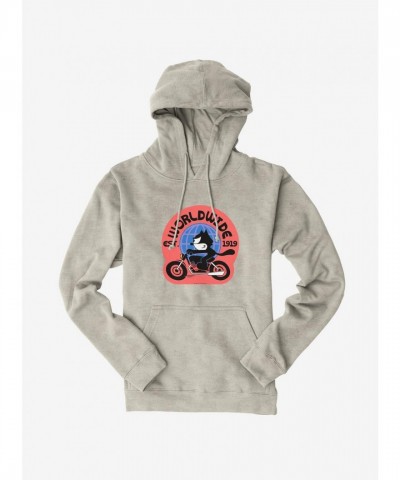 Felix The Cat Worldwide Motorcycle Hoodie - Men's Unisex Heavyweight Fleece