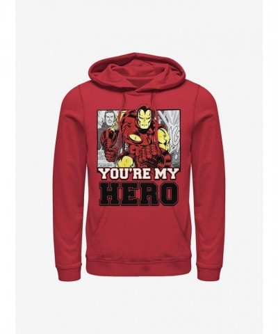 Marvel Red Iron Man Heroic Men's Cotton Blend Hoodie