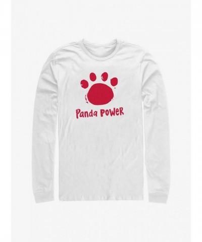 Disney Pixar Turning Red Adorable Panda Power Long Sleeve T-Shirt for Men - White