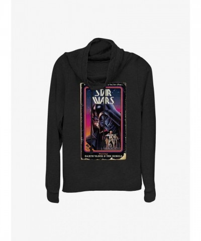 Star Wars Lightweight Cowl Neck Top for Women - Black