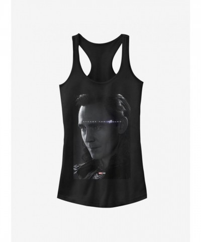 Marvel Avenge Loki Girls Cotton Tank Top - Black