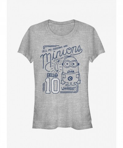 Minion My Friends Are Minion Girls T-Shirt - Black Sidekick Edition