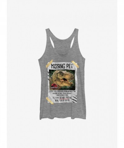 Jurassic Park Girls Tank Top - Grey Junior Size
