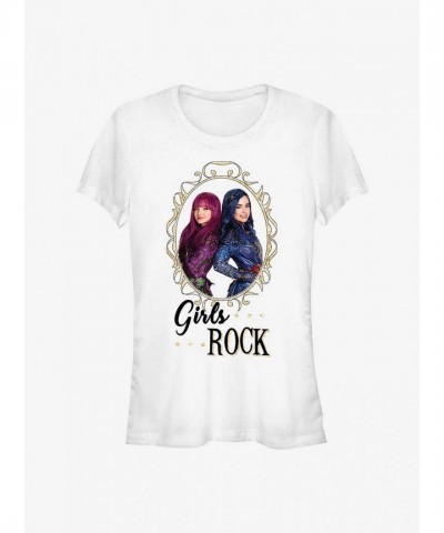 Disney Descendants Girls Rock T-Shirt - White Junior Size