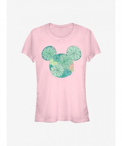 Disney Girls Mickey Mouse Succulents T-Shirt - Pink