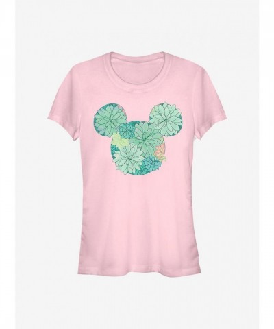 Disney Girls Mickey Mouse Succulents T-Shirt - Pink