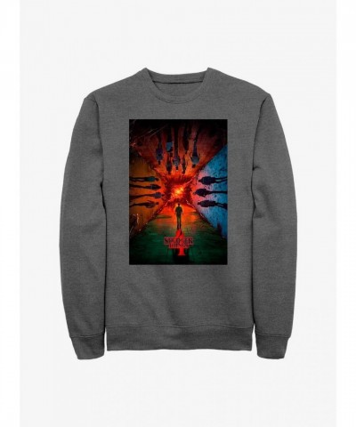 Stranger Things Season 4 Charcoal Grey Hoodie - Men's Size