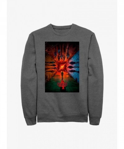 Stranger Things Season 4 Charcoal Grey Hoodie - Men's Size