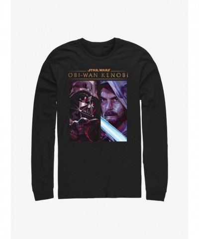 Obi-Wan Kenobi Star Wars Long Sleeve Tee for Men - Black