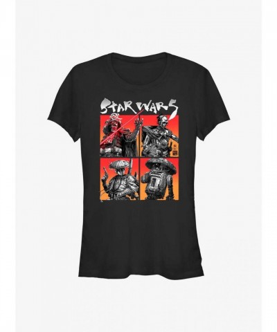 Star Wars Visions Graphic Tee for Girls - Black Cotton
