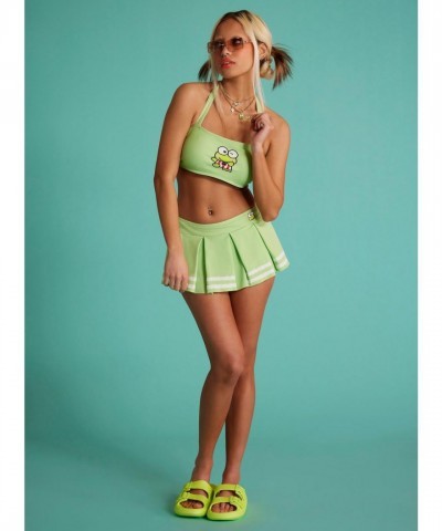 Keroppi Cute Varsity Stripe Skirted Swim Bottoms for Girls