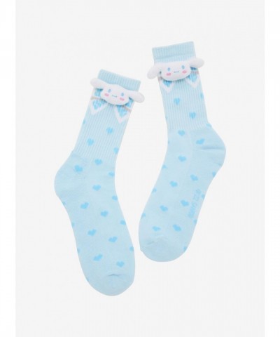 Cinnamoroll Baby Blue Plush Head Crew Socks