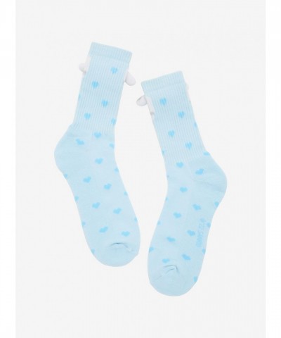 Cinnamoroll Baby Blue Plush Head Crew Socks